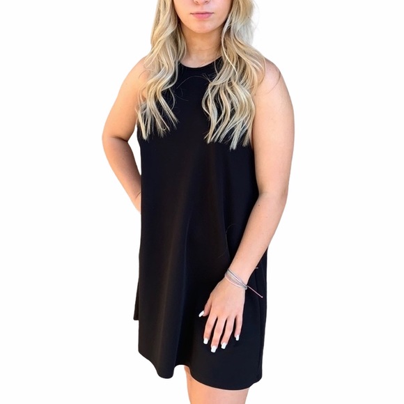 Zara Trafaluc Racerback Mini Shift Dress Black Size Small - Picture 1 of 12
